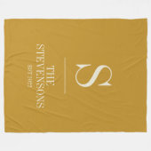 Couverture Polaire Élégante Famille Classique Monogramme Est Mustard (Devant (Horizontal))