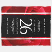 Couverture Polaire Élégante fête du 26e anniversaire du Mariage Rose (Devant (Horizontal))