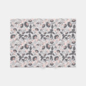 Couverture Polaire Élégante Fleurs en gris rose féminin (Devant (Horizontal))