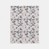 Couverture Polaire Élégante Fleurs en gris rose féminin (Devant)