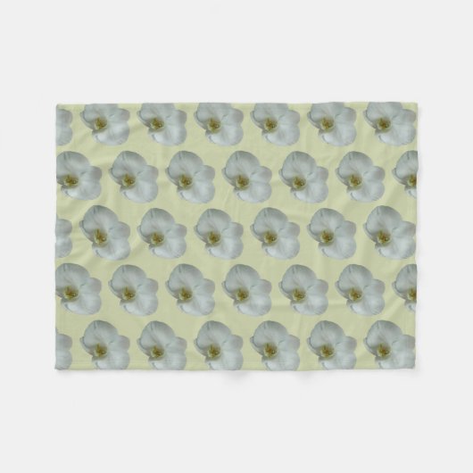 Couverture Polaire Élégante floraison d'orchidées blanches (Devant (Horizontal))