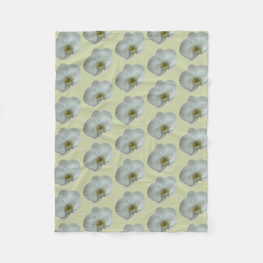 Couverture Polaire Élégante floraison d'orchidées blanches (Devant)