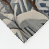 Couverture Polaire Élégante forêt d'hiver de chouette blanche boho (Coin)