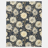 Couverture Polaire Élégante harmonie florale dorée sur un arrière - p (Devant)