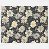 Couverture Polaire Élégante harmonie florale dorée sur un arrière - p (Devant (Horizontal))