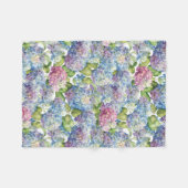Couverture Polaire Élégante Hydrangée rose Bleu en fleurs florales (Devant (Horizontal))
