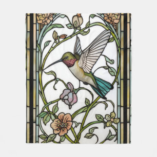 Couverture Polaire Élégante illustration de colibri botanique boho ch