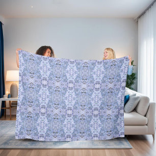 Couverture Polaire Elégante mosaïque bleue glace, moderne