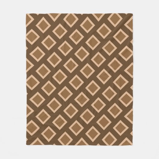 Couverture Polaire Élégante Motif Carré beige (Devant)