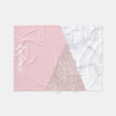 Couverture Polaire Elégante parties scintillant en or rose blanc marb (Devant (Horizontal))