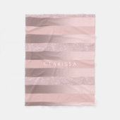 Couverture Polaire Elégante parties scintillant rose en or et rayure (Devant)