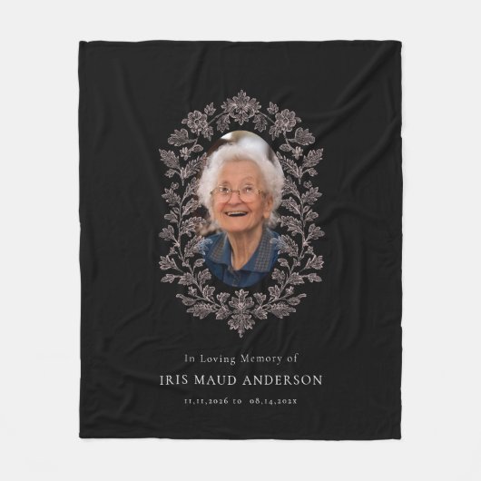 Couverture Polaire Élégante Photo Florale En Mémoire Amoureuse (Devant)