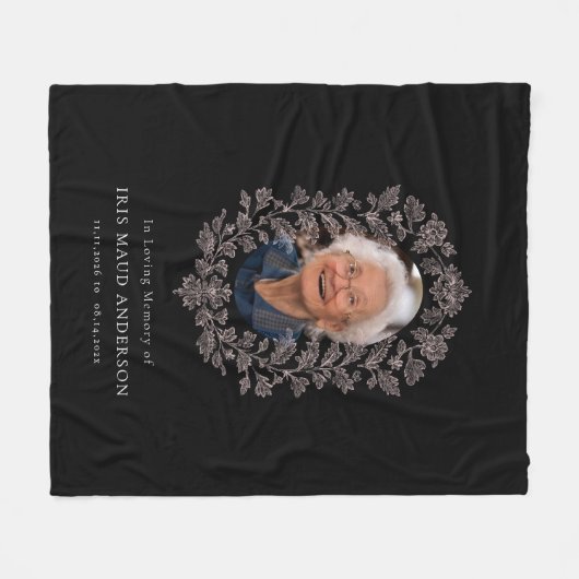 Couverture Polaire Élégante Photo Florale En Mémoire Amoureuse (Devant (Horizontal))