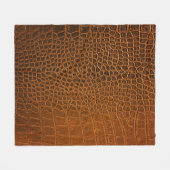 Couverture Polaire Élégante texture en cuir de crocodile marron. (Devant (Horizontal))