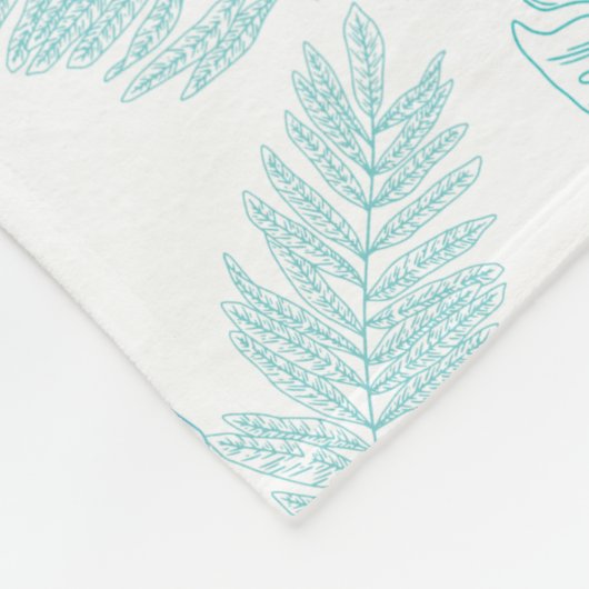 Couverture Polaire Élégante verdure Botanique Tropical Feuille Motif (Coin)