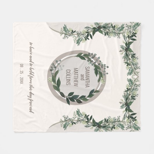 Couverture Polaire Élégante verdure Mariage Célébration Mémoire Jeter (Devant (Horizontal))