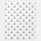 Couverture Polaire Élégantes Ancres marines florales côtières (Devant)