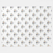 Couverture Polaire Élégantes Ancres marines florales côtières (Devant (Horizontal))