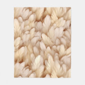 Couverture Polaire Élégantes plumes beiges (Devant)