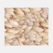 Couverture Polaire Élégantes plumes beiges (Devant (Horizontal))
