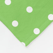Couverture Polaire Élégants Pois blancs sur Monogramme vert (Coin)