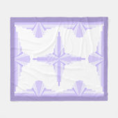 Couverture Polaire Elément Art déco en blanc & blanc molleton violet (Devant (Horizontal))