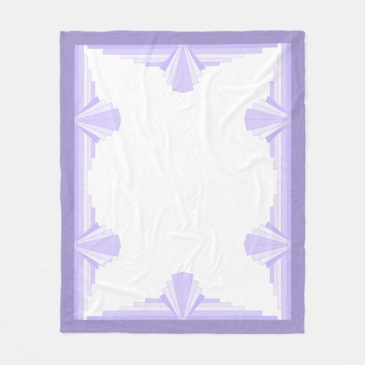 Couverture Polaire Elément Art déco en blanc & violet Fleece Blanket (Devant)