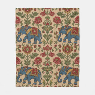 Couverture Polaire Élément Floral Kalamkari – Folklore Indien Traditi