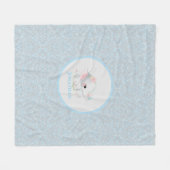 Couverture Polaire Élément Moderne Bébé Éléphant Blanc Bleu Garçon (Devant (Horizontal))