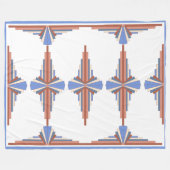 Couverture Polaire Éléments Art déco en or rose & bleu (Devant (Horizontal))