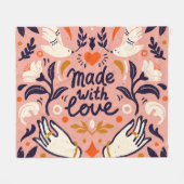 Couverture Polaire Éléments d'amour : composition rose vintage. (Devant (Horizontal))