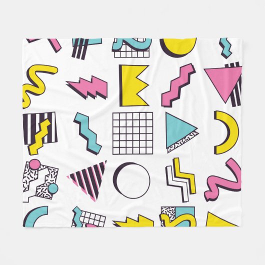 Couverture Polaire Éléments de conception Pop Memphis des années 90  (Devant (Horizontal))