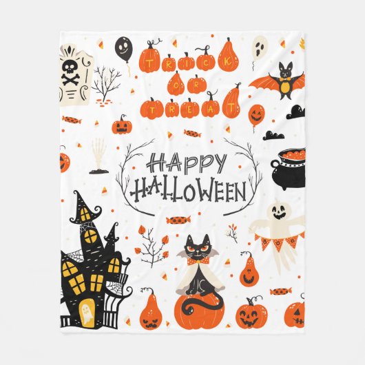 Couverture Polaire Eléments de design Halloween. Cliparts d'Halloween (Devant)