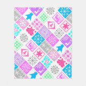 Couverture Polaire Eléments de Noël sans couture flocon géométrique (Devant)