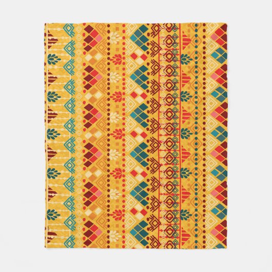 Couverture Polaire Éléments tribaux, motif polyvalent et transparent. (Devant)