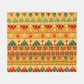 Couverture Polaire Éléments tribaux, motif polyvalent et transparent. (Devant (Horizontal))
