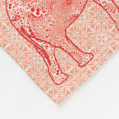 Couverture Polaire Éléphale tourbillon fractal - corail orange et bla (Coin)