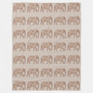Couverture Polaire Éléphale tourbillon fractal - marron et taupe