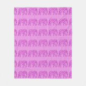 Couverture Polaire Eléphant à fleurs - orchidée et magenta (Devant)