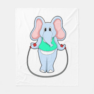 Couverture Polaire Eléphant à la condition physique avec corde de sau