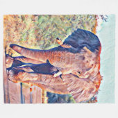 Couverture Polaire éléphant aquarell (Devant (Horizontal))