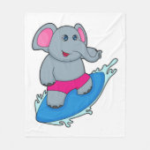 Couverture Polaire Elephant as surfer avec surf (Devant)