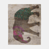 Couverture Polaire Eléphant asiatique tribal zen (Devant)