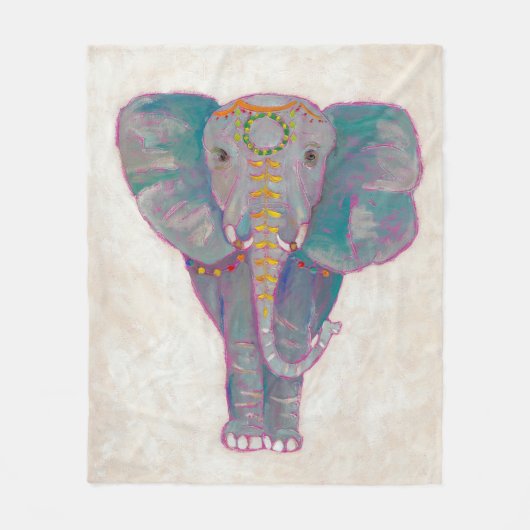 Couverture Polaire Eléphant asiatique zen (Devant)