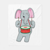 Couverture Polaire Elephant at Music with Drum (Devant)