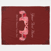 Couverture Polaire Eléphant au henné (rouge/rose) (Devant (Horizontal))