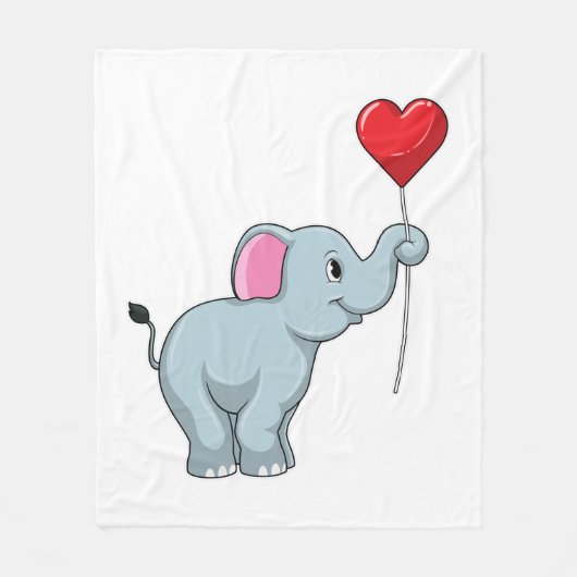 Couverture Polaire Eléphant avec ballon cardiaque (Devant)
