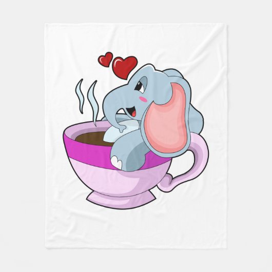 Couverture Polaire Elephant avec la coupe du café (Devant)