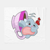 Couverture Polaire Elephant avec la coupe du café (Devant (Horizontal))