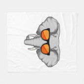Couverture Polaire Eléphant avec lunettes de soleil (Devant (Horizontal))